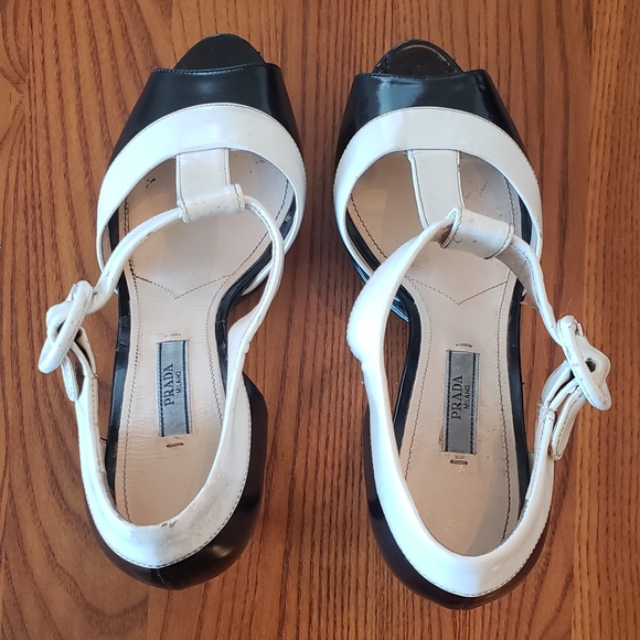 Prada platform heels, black & white, size 37EU - Picture 9 of 13